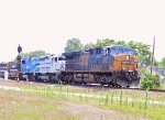 CSX 591 leads a lease unit an ex-CR unit eastbound out of the yard